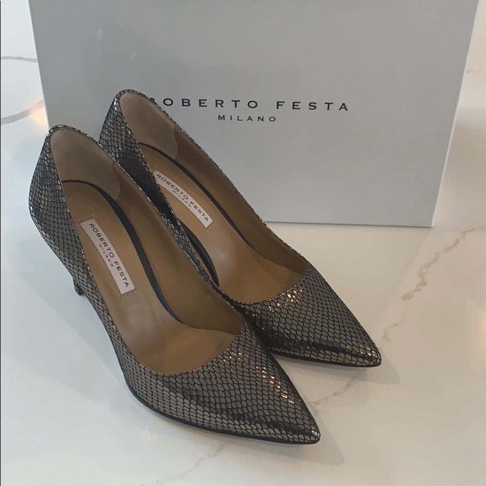 Roberto Festa Metallic Heels
